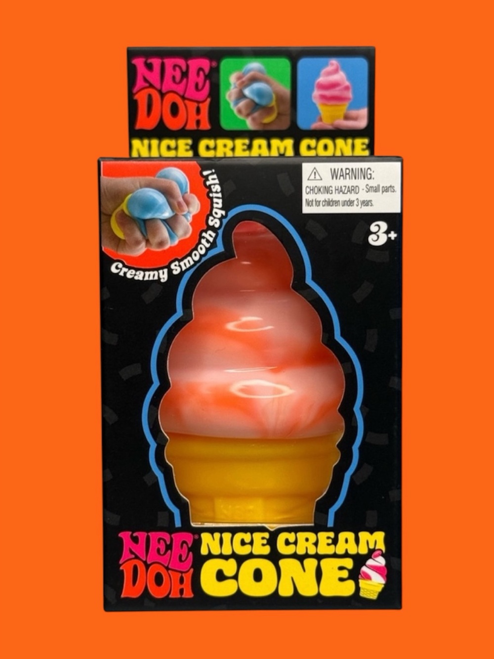 NEEDOH® RARE NICE CREAM CONE Sensory Squishy Fidget Toy,Color Orange, New in Box